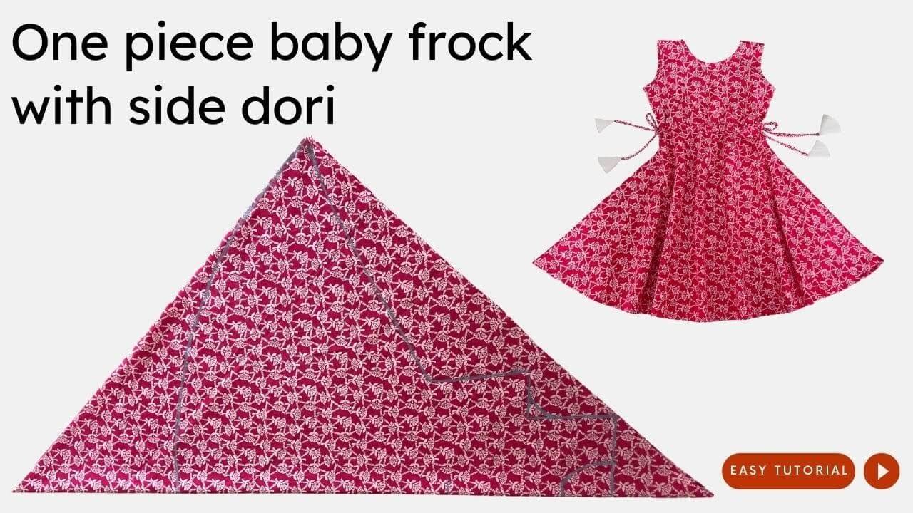 One Piece Baby Frock with Side Dori, Side Dori Frock Design ...